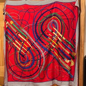 Faux Hermes Large Printed Scarf